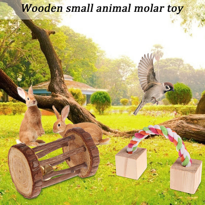 6Pcs/Set Natural Wooden Chewing Toys