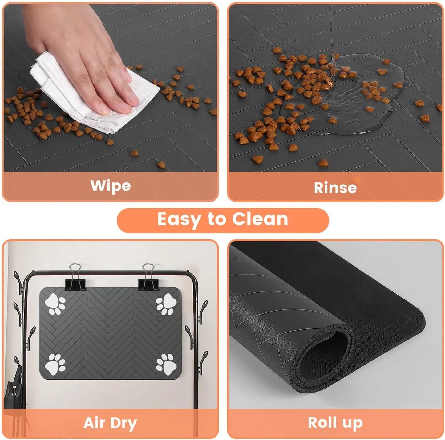 Absorbent Pet mat for Food and Water Bowl