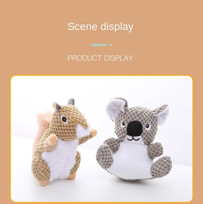 Funny Squirrel and Koala Plush Dog Squeaky Toys