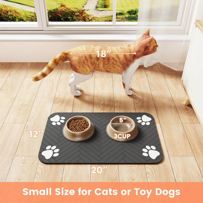 Absorbent Pet mat for Food and Water Bowl