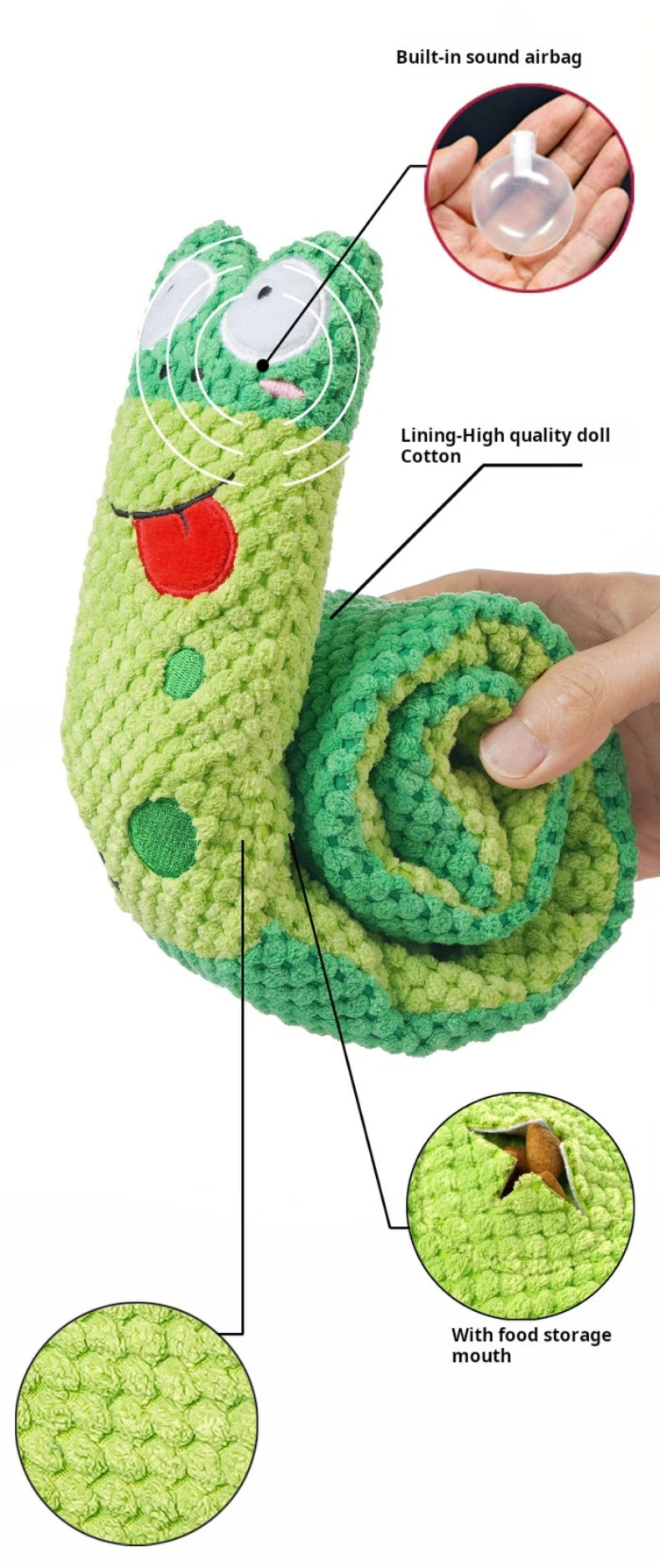 Foldable Snail Squeaky toy