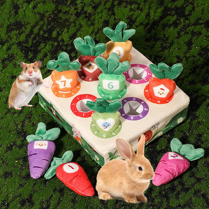 Rabbit Foraging Interactive Toys Small Pet Snuffle Mat Plush Puzzle Toys Supplies For Bunny Hamster Guinea Ferrets Chinchillas