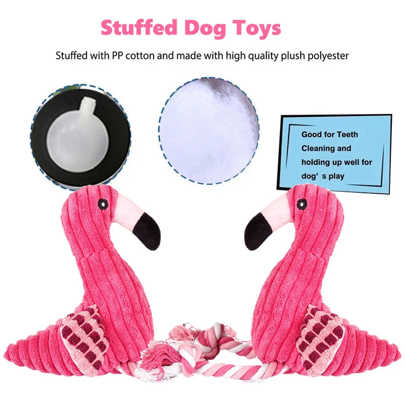 Cute Flamingo Plush Dog Toys