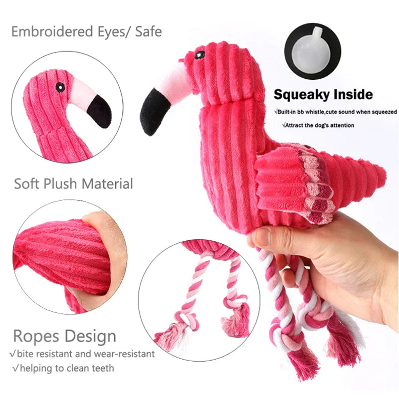 Cute Flamingo Plush Dog Toys