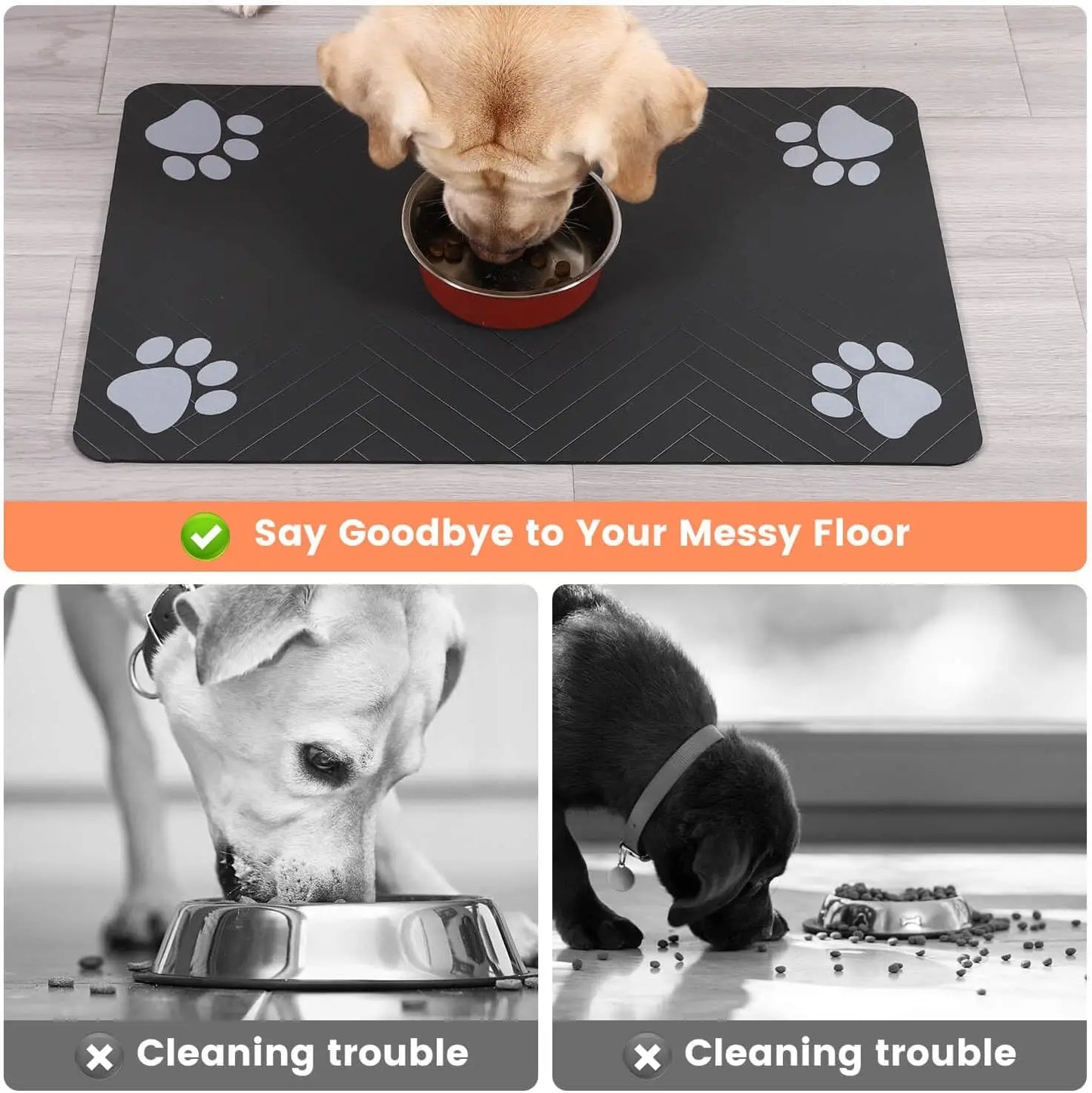 Absorbent Pet mat for Food and Water Bowl