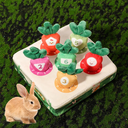 Rabbit Foraging Interactive Toys Small Pet Snuffle Mat Plush Puzzle Toys Supplies For Bunny Hamster Guinea Ferrets Chinchillas